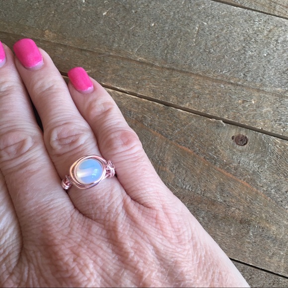 Genuine Opalite Wire Wrapped Ring - Picture 6 of 7